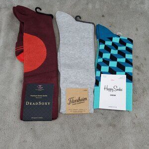 Sock Bundle Three Pack Mens One Size Three Pack of Crew Socks *NWT*